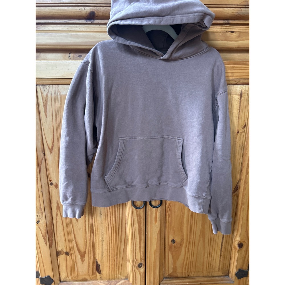 Quince Womens Fleece Lined Hoodie Mauve Brown Earth Tone Sweatshirt Size M